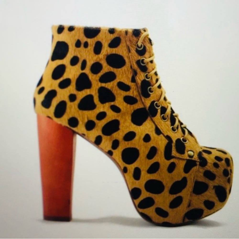 Jeffrey Campbell Yellow and Black Heeled Boots